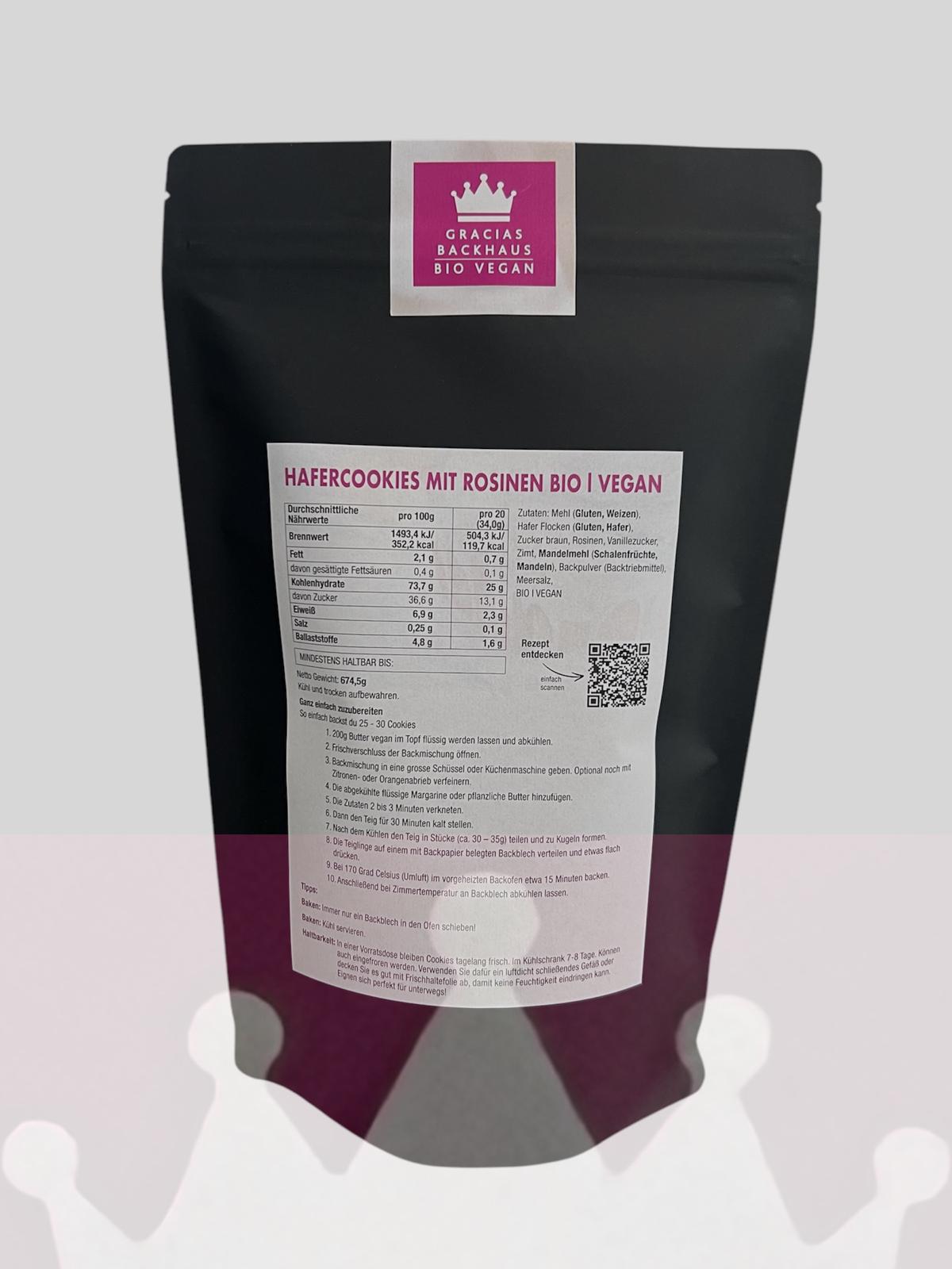 HAFERCOOKIES MIT ROSINEN BIO l VEGAN l LAKTOSEFREI