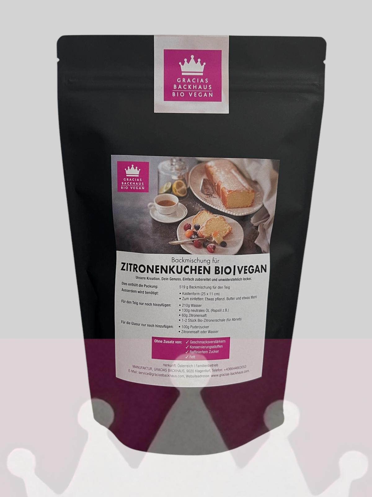 ZITRONENKUCHEN - BACKMISCHUNG BIO l VEGAN l LAKTOSEFREI