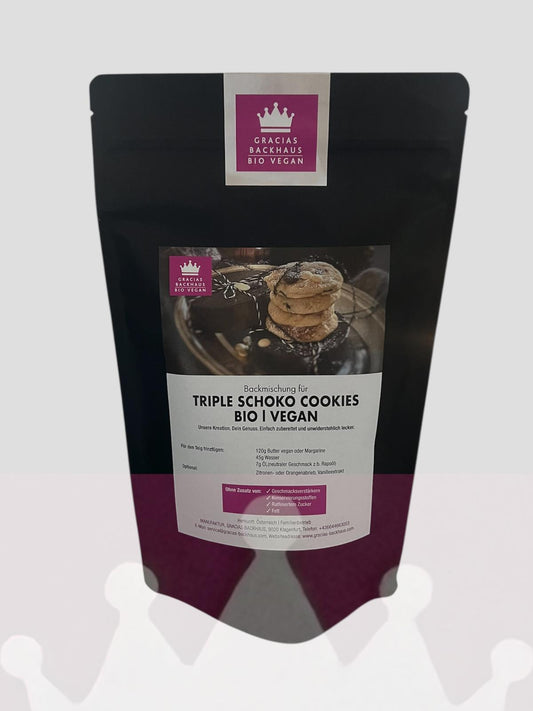TRIPLE-SCHOKO-COOKIE PREMIUM BACKMISCHUNG | REIN PFLANZLICH (100% vegan)