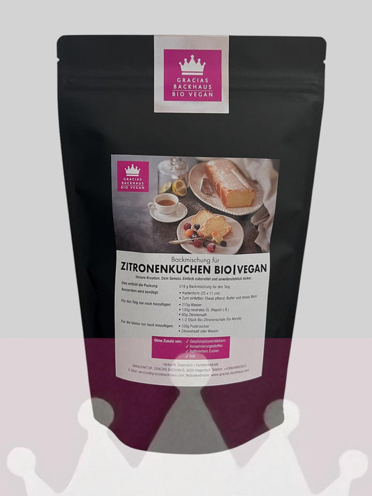 ZITRONENKUCHEN -  BACKMISCHUNG BIO l VEGAN l LAKTOSEFREI